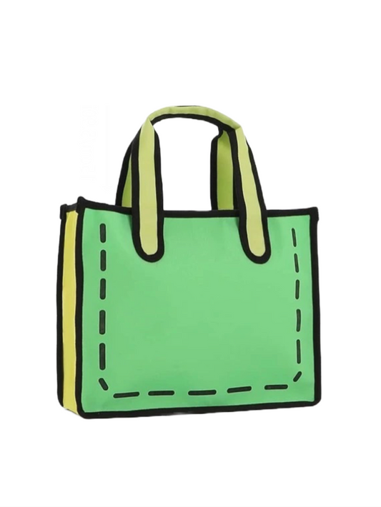 Green Double Handle Square Bag