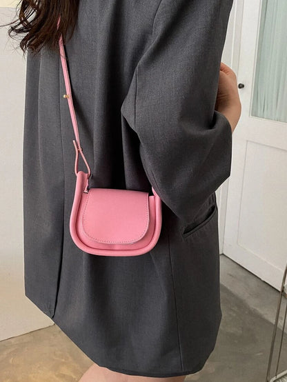 Pink Mini Flap Saddle Bag